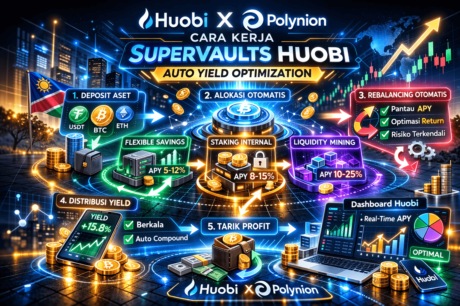 Cara Kerja SuperVaults Huobi Auto Yield Mudah